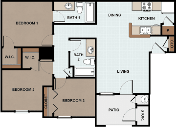  Floor Plan 3 Bedroom